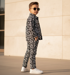 Corduroy Co-ord set for boys- Fendi Black cc12