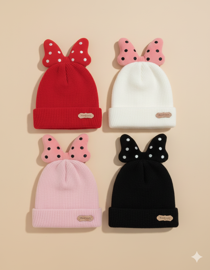 Minnie Girls Woolen Cap  2-6y - Bc122