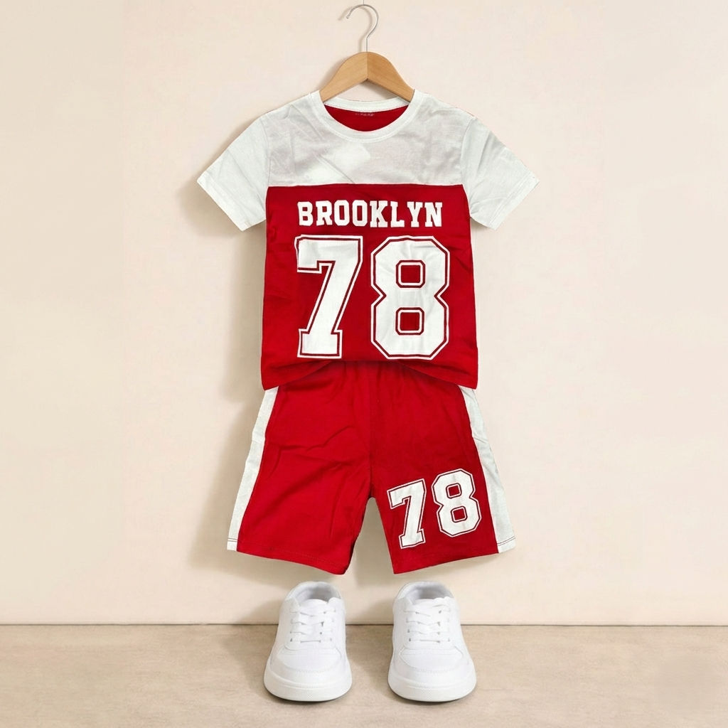 Shirt & Short Set - Brooklyn Red - Maa Sadqay