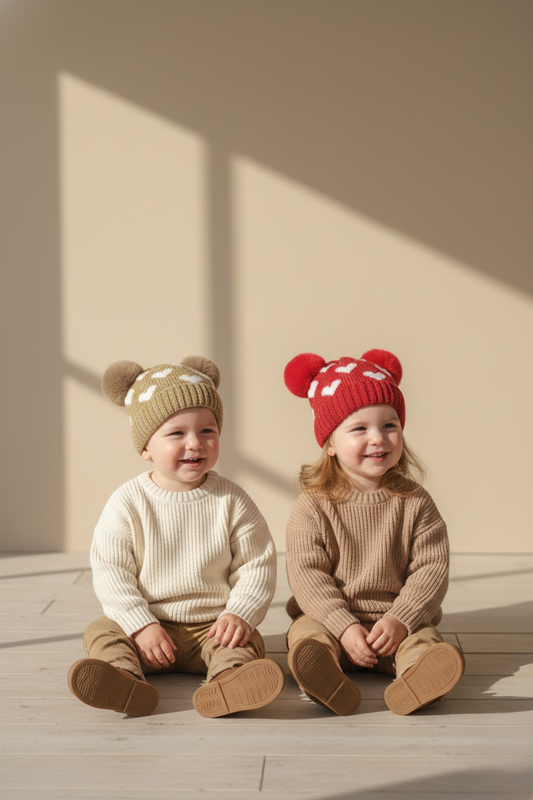 Baby Woolen Cap - 1-4 Y Hearts