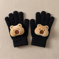 Kids Warm Woolen Premium Plush Gloves - 3d Teddy