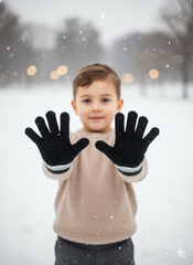 Kids Warm Woolen  Premium Plush Gloves - PLAIN 4-8 y