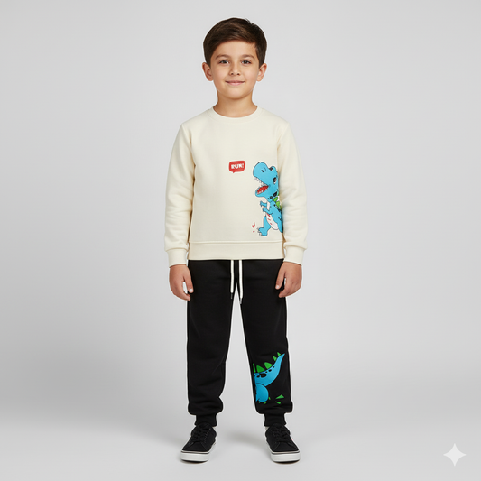 Run Dino Fleece Jogger Suits - Maa Sadqay