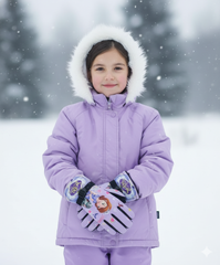 Kids Warm Snow SKi Waterproof Parachute Gloves For Girls- Sofia 6-12 y