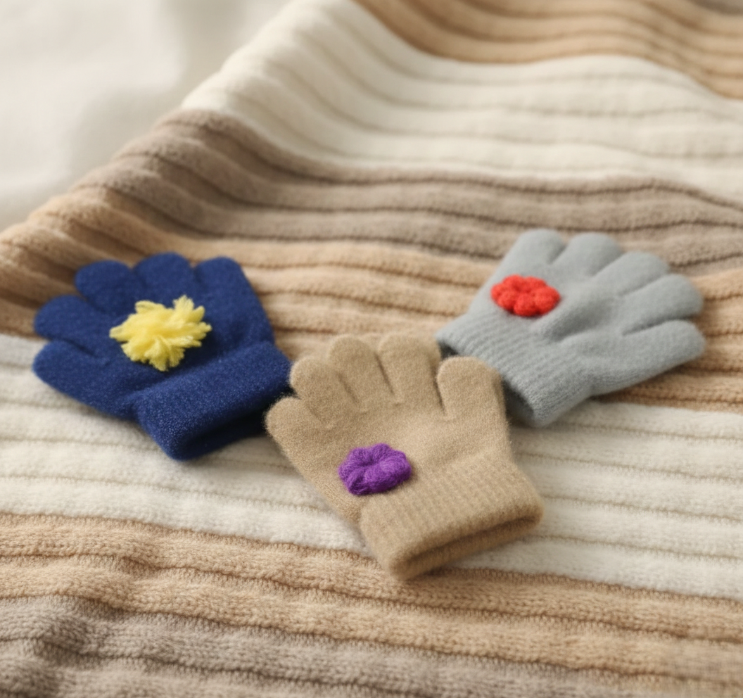 3 pack Toddlers Warm Woolen  Gloves - 1-2 y - Maa Sadqay