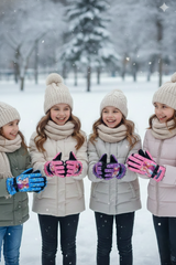 Kids Warm Snow SKi Waterproof Parachute Gloves For Girls- Frozen 6-12 y