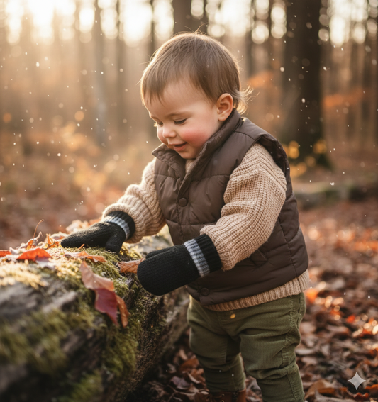 Kids Warm Woolen Premium Knitted Mittens - SOLID 1-4 y