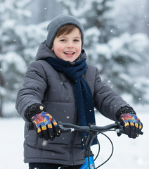 Kids Warm Snow SKi Waterproof Parachute Gloves For Boys/Girls- Spiderman 6-12 y