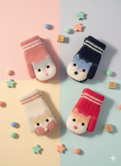 Kids Warm Woolen Premium Plush Mittens - KITTY 1-4 y