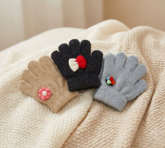 3 pack Toddlers Warm Woolen  Gloves - 1-2 y