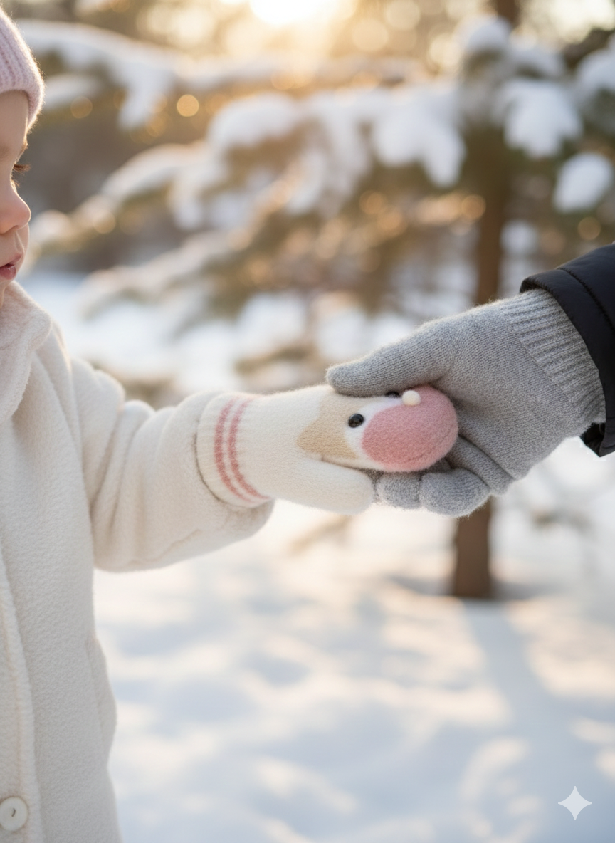 Kids Warm Woolen Premium Plush Mittens - KITTY 1-4 y