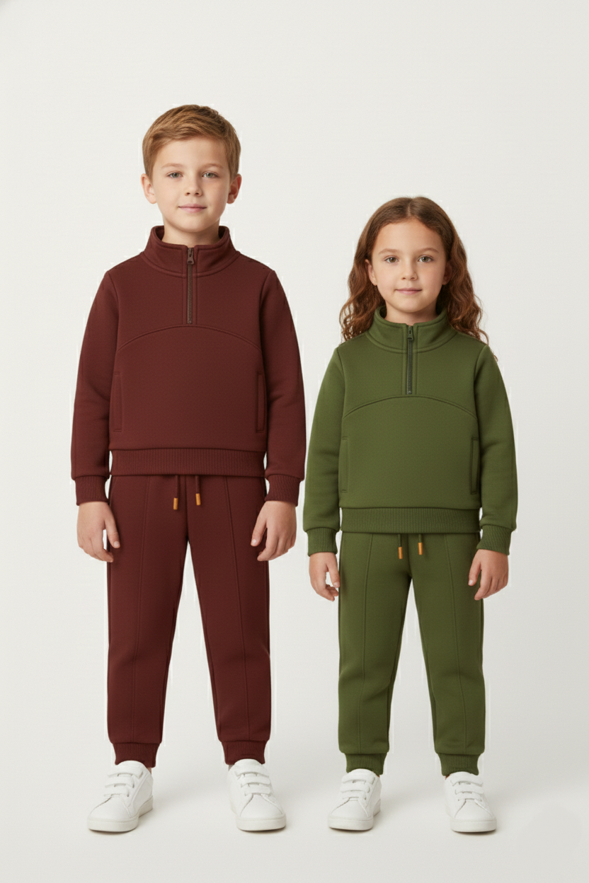 Unisex Half Zipper Jogger Suit for Boys/Girls