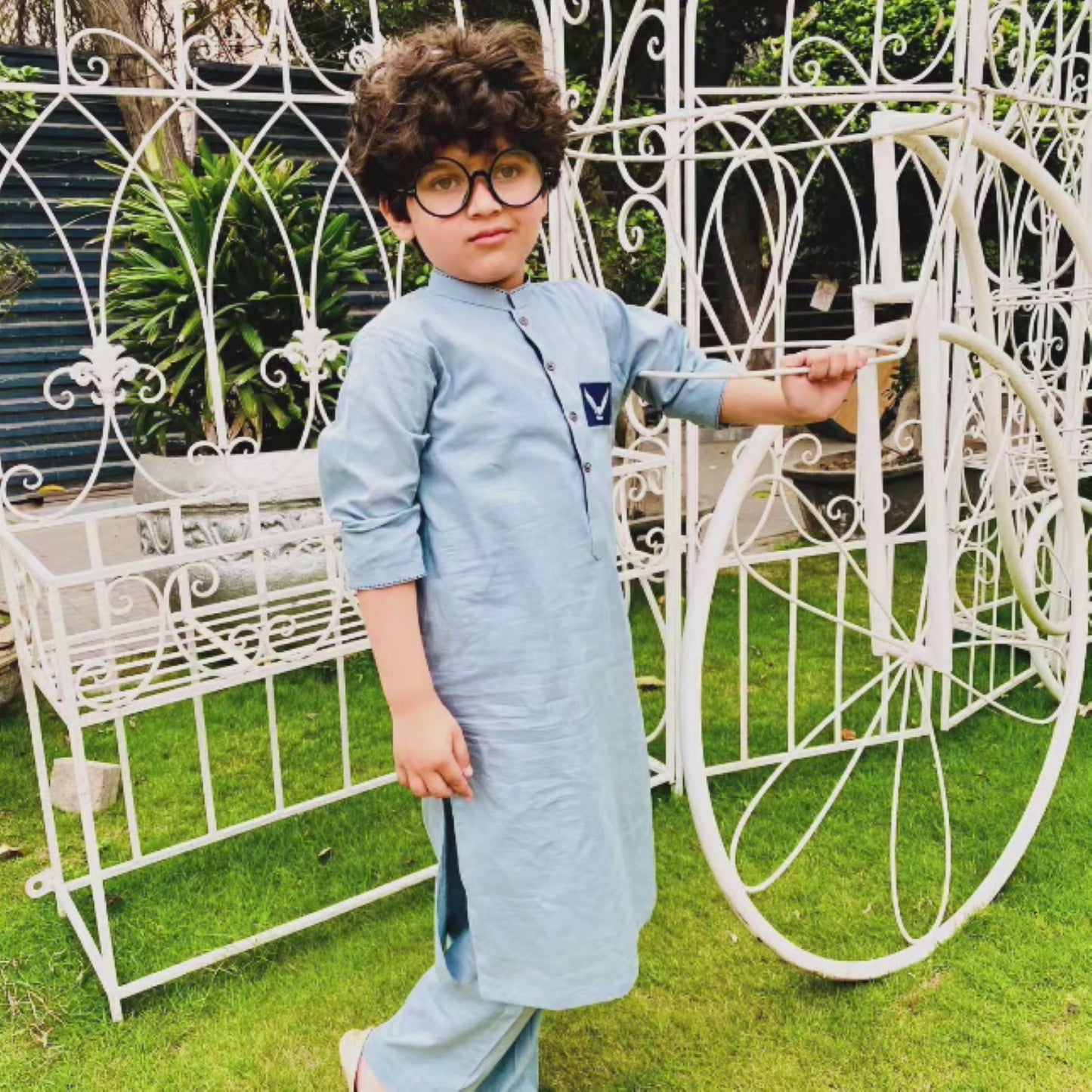Eagle Patch Grey Boys Suit