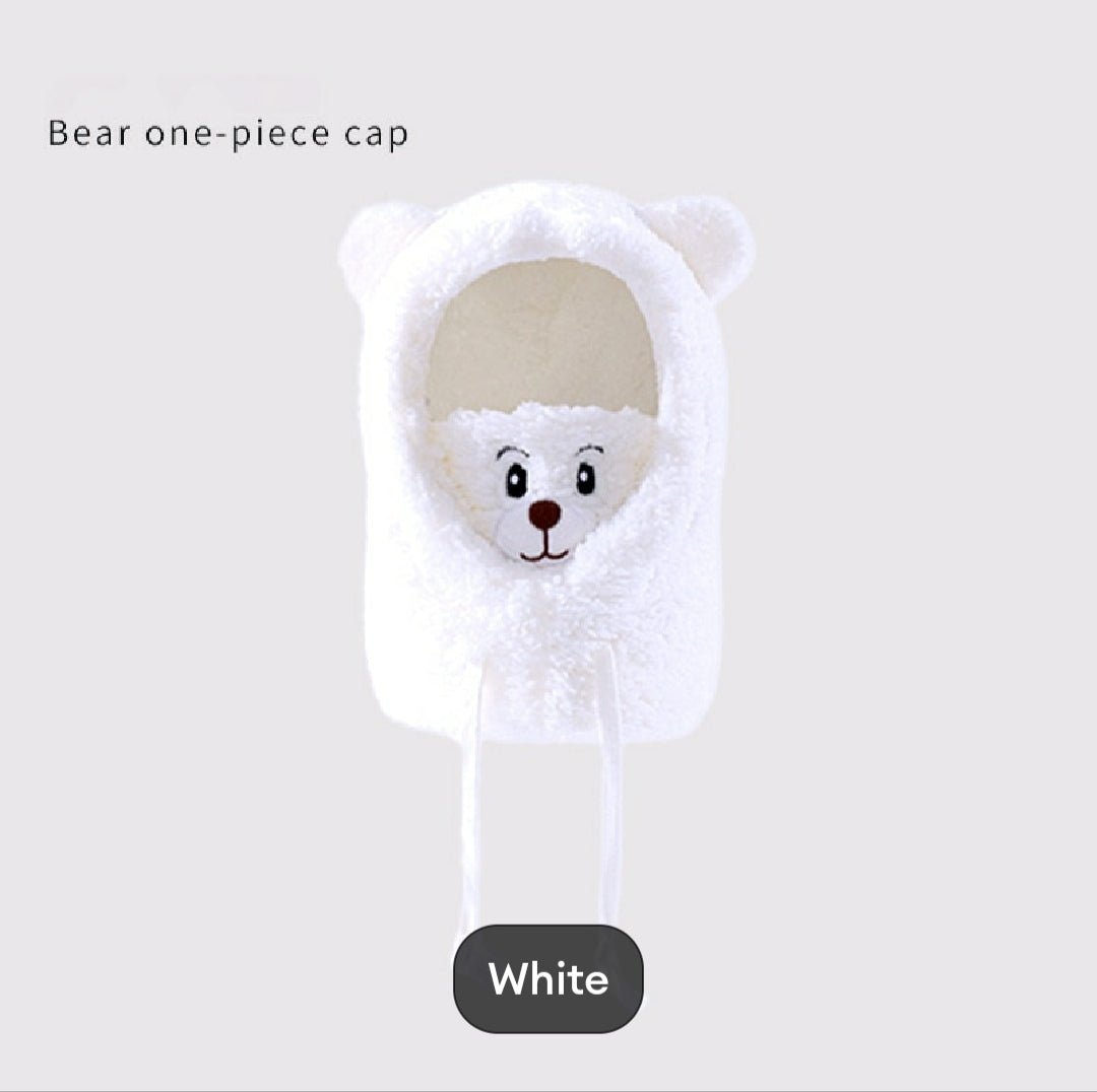 BC114 - Warm Plush 2 in 1 Cap with Mask - Free Size - Maa Sadqay