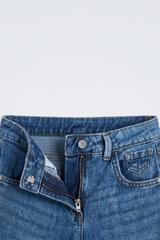 Unisex Blue Ripped Wide-Leg Denim Jeans - DJ6