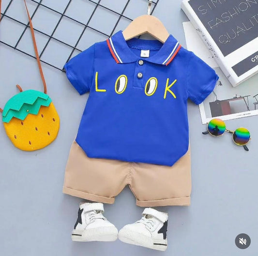 Polo Shirt & Shorts Set |Blue LOOK -PD109