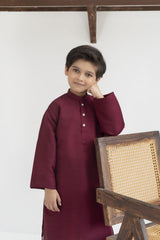 Raw silk festive kurta Pajama For Boys -  Maroon
