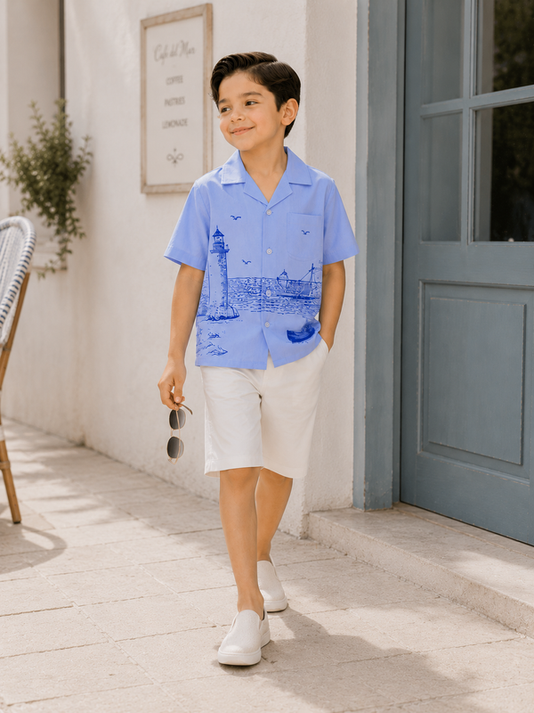 Boys Premium Graphic Button-Down Shirt - BCOS1004