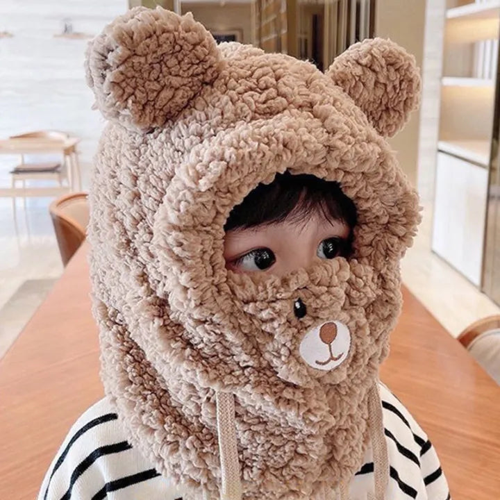 BC114 - Warm Plush 2 in 1 Cap with Mask - Free Size - Maa Sadqay