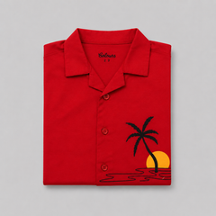 Summer Beach Tree Button-Down Shirt - BCOS1010