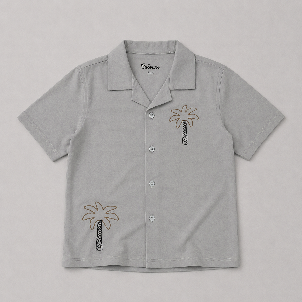 Boys Summer Beach Tree Button-Down Shirt - BCOS1015