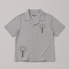 Boys Summer Beach Tree Button-Down Shirt - BCOS1015