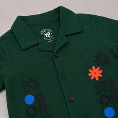 Boys Forest Green Embroidered Co-ord Set - BCSRC29