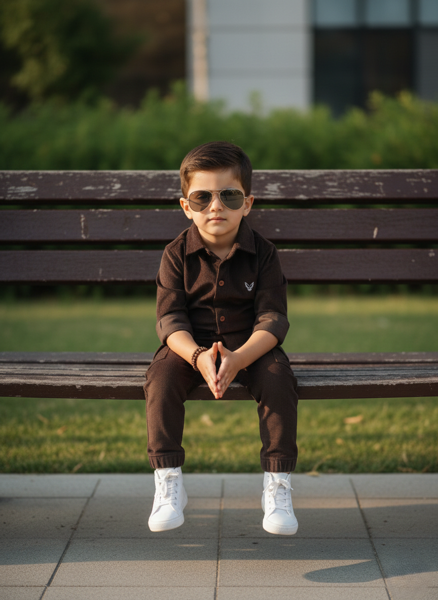 Corduroy Co-ord set for boys- Choco cc9