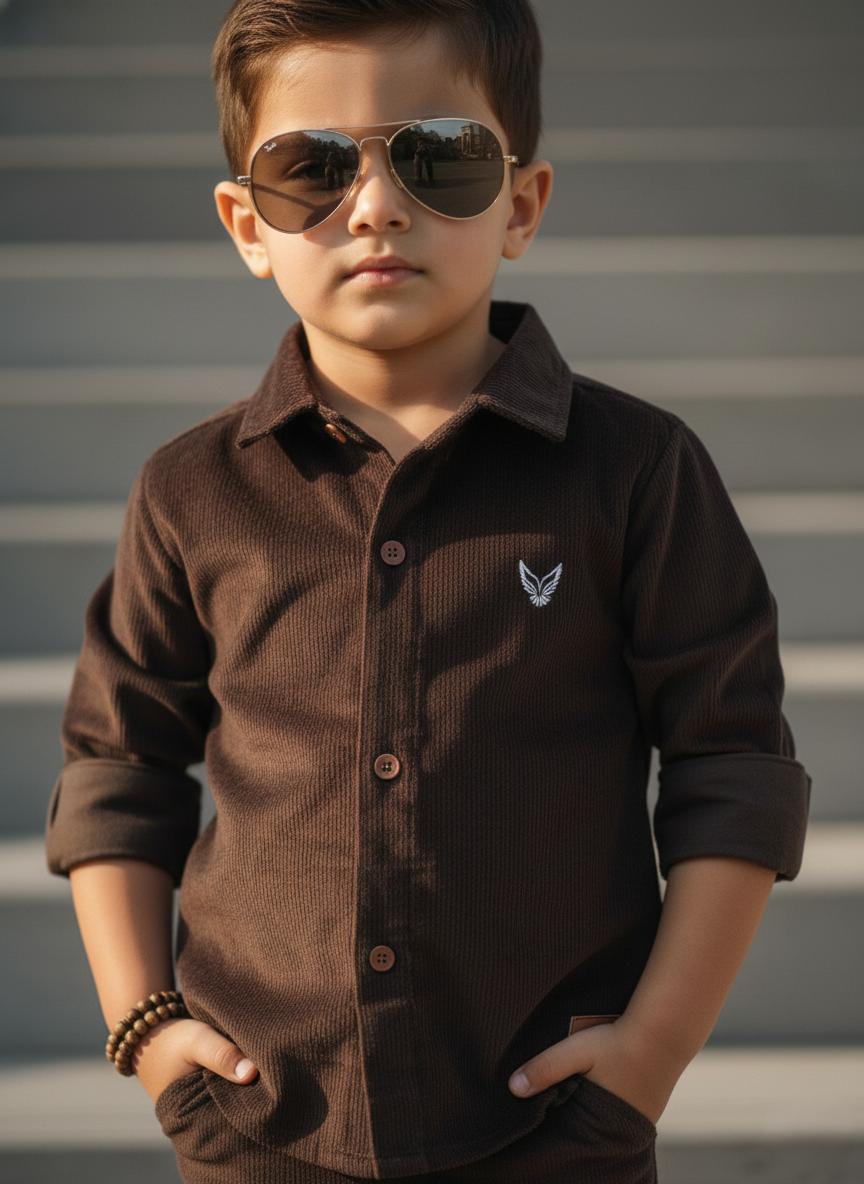 Corduroy Co-ord set for boys- Choco cc9
