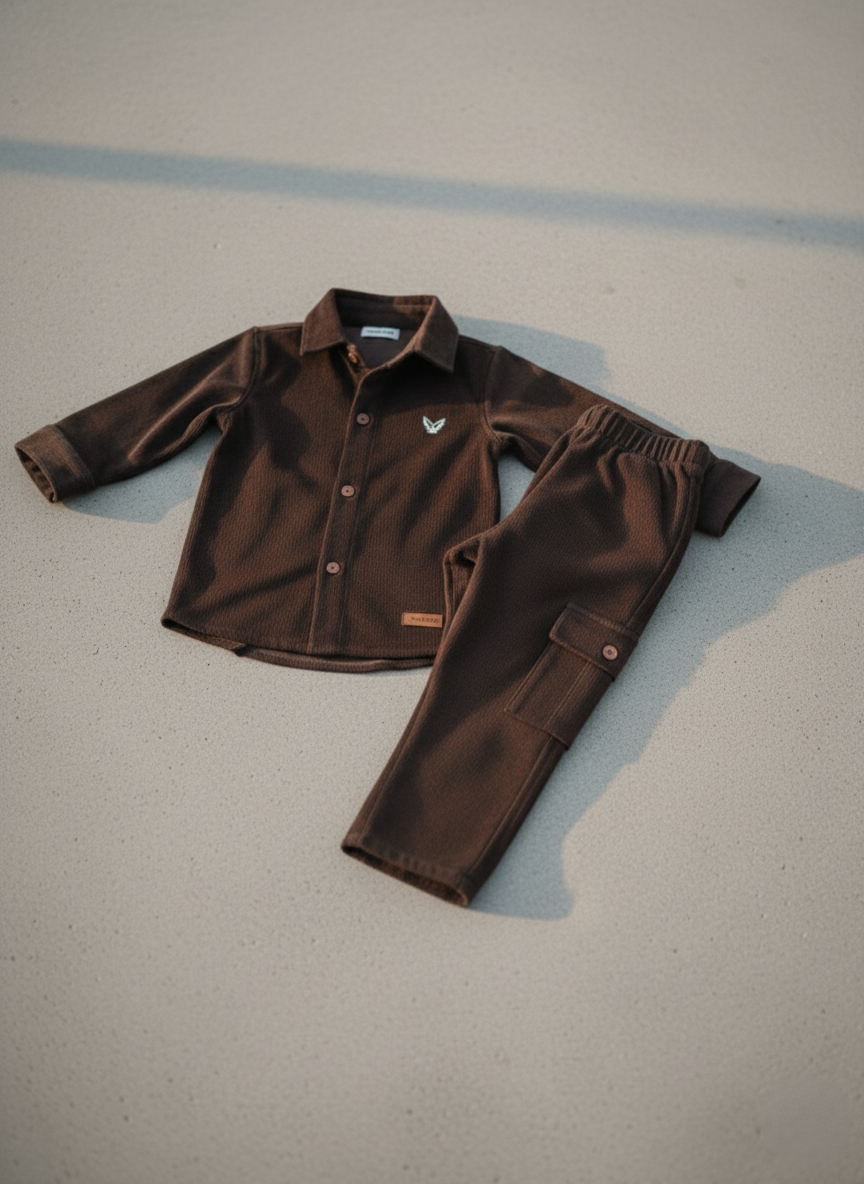 Corduroy Co-ord set for boys- Choco cc9