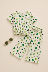 Polka Pear-Crop-top with Bell Bottom -CT170