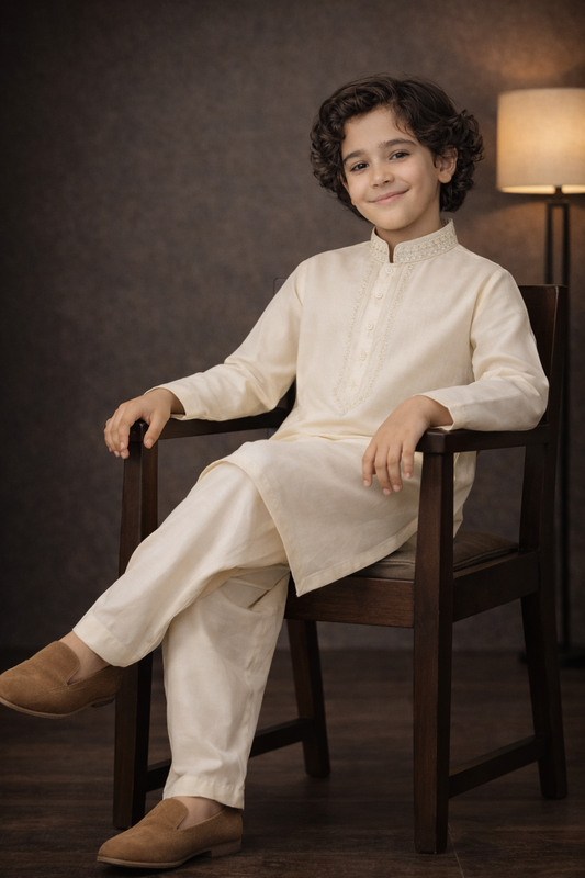 Premium Wash & Wear Kurta Pajama Suit For Boys - Art 1626 - Maa Sadqay