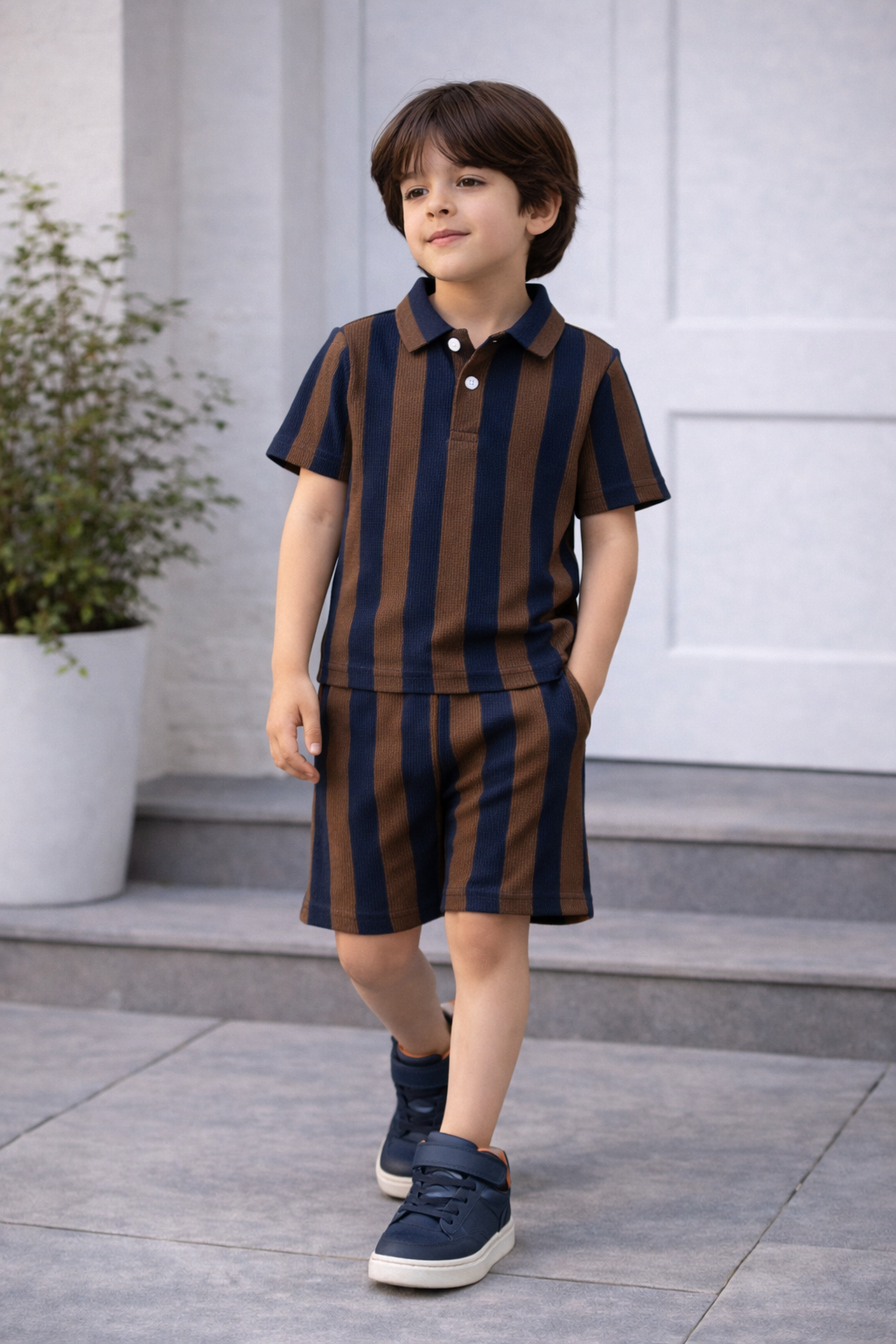 Boys Premium Waffle Knit Summer Co-ord Set - BCSOM153