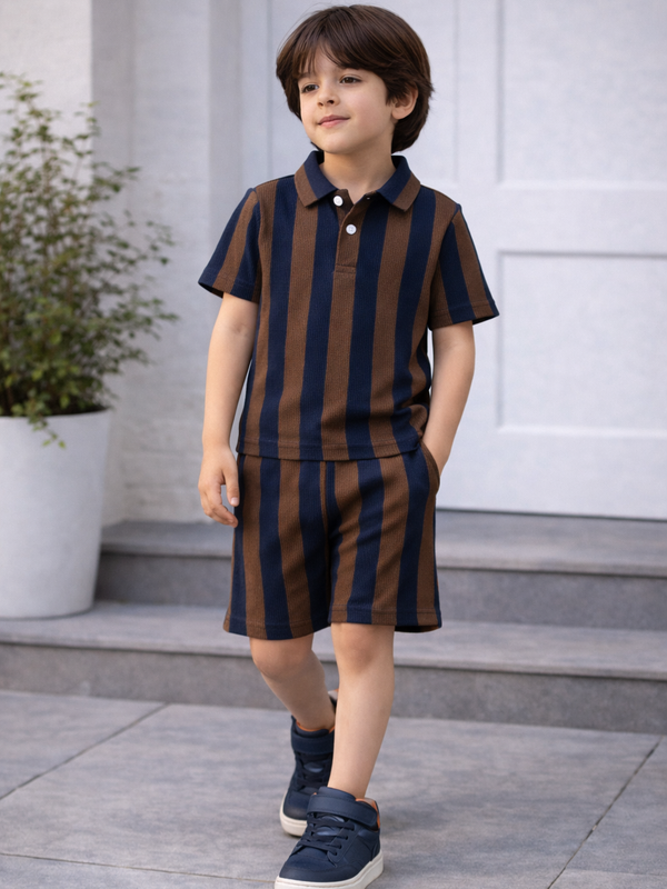 Boys Premium Waffle Knit Summer Co-ord Set - BCSOM153