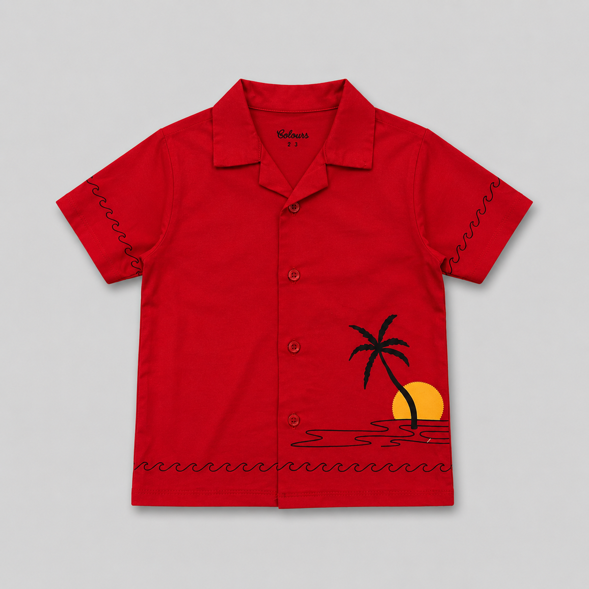 Summer Beach Tree Button-Down Shirt - BCOS1010