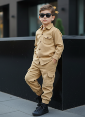 Corduroy Co-ord set for boys- Butterscotch cc5 - Maa Sadqay