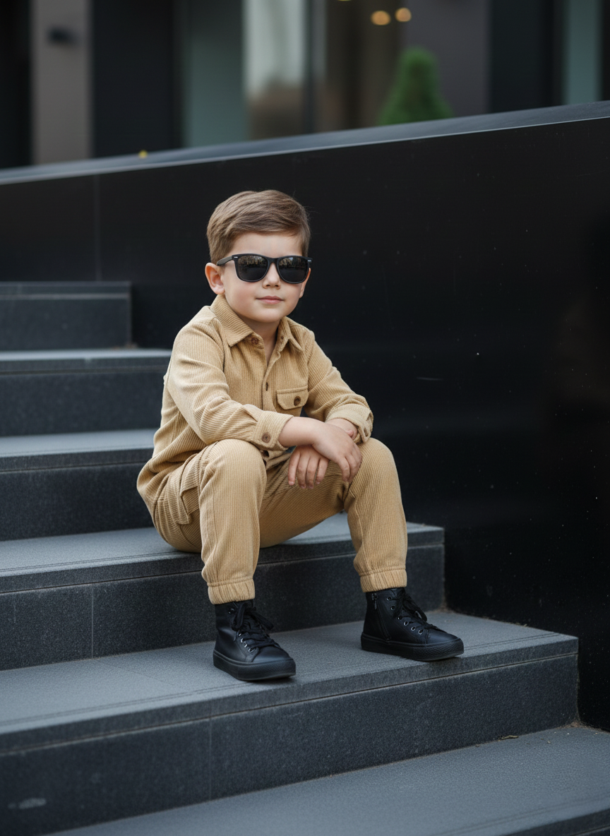 Corduroy Co-ord set for boys- Butterscotch cc5 - Maa Sadqay