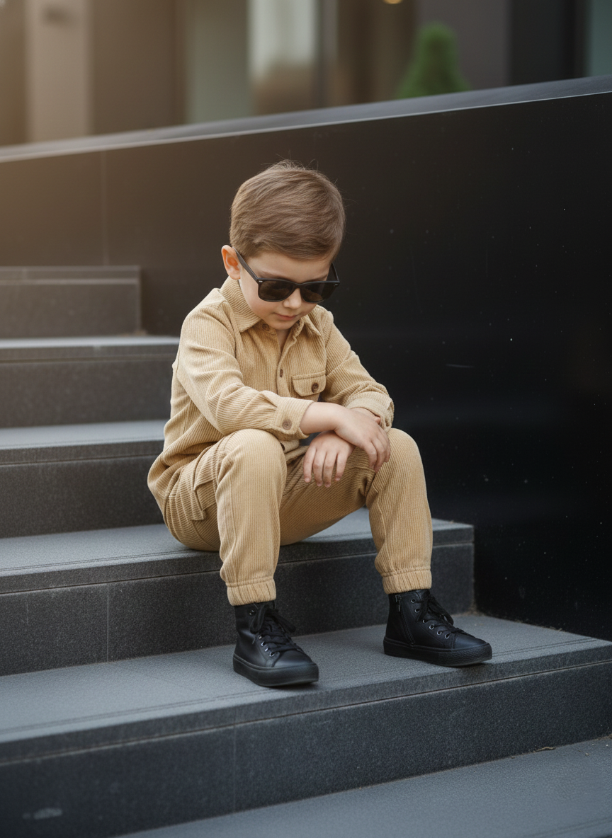 Corduroy Co-ord set for boys- Butterscotch cc5 - Maa Sadqay