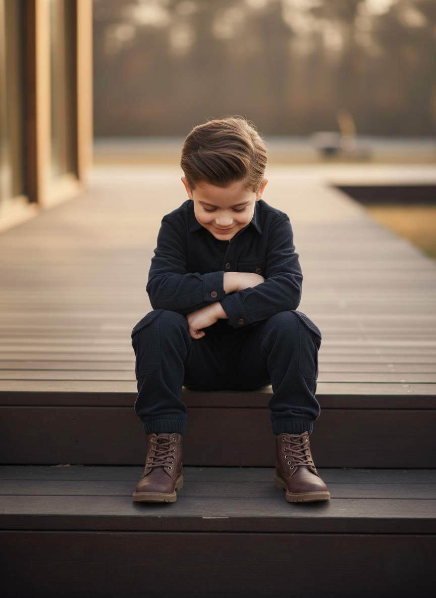 Corduroy Co-ord set for boys- Navy Blue cc2
