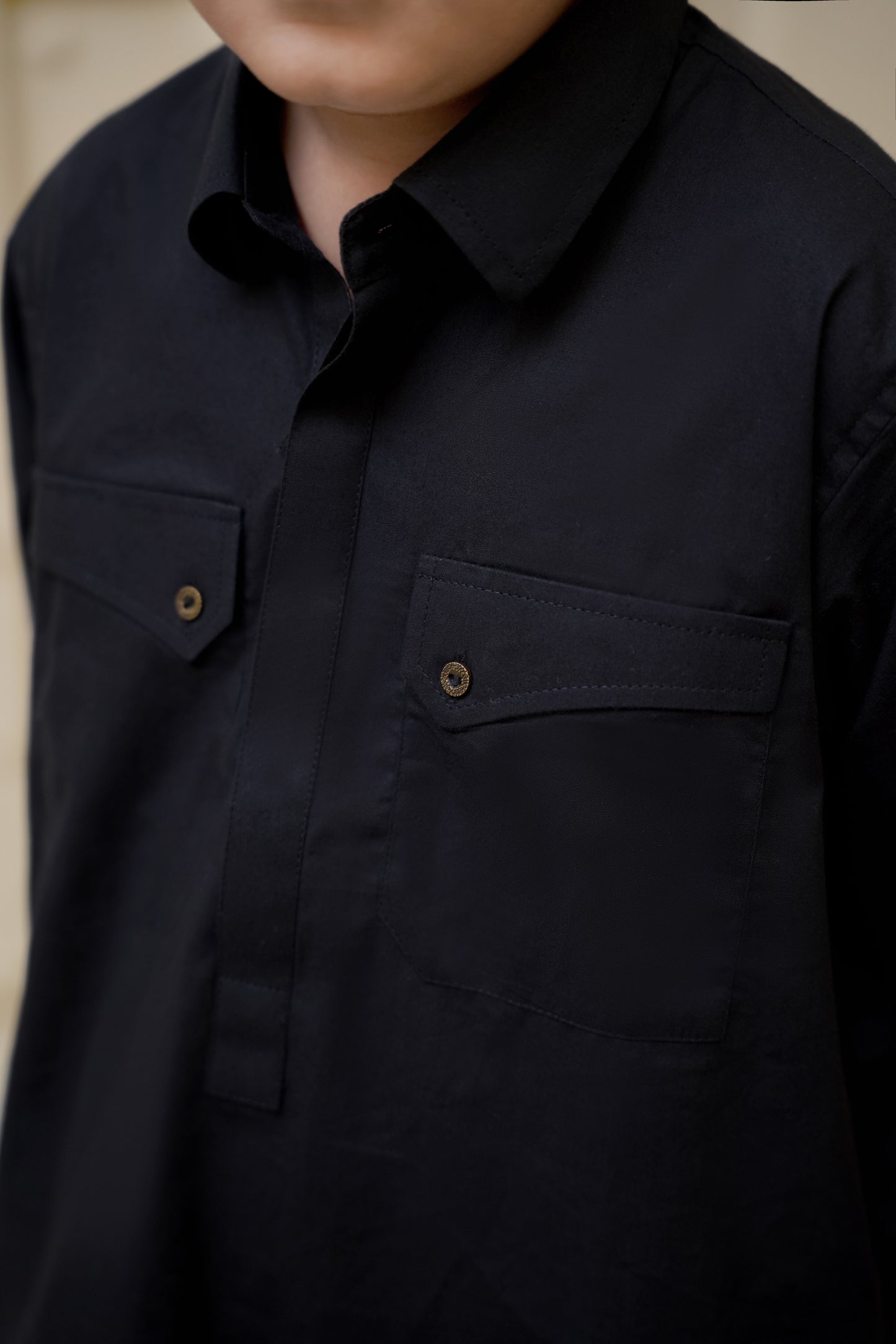 Boys Double Pocket Co-ord Set - Black