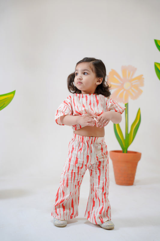 Paint Stripes -Crop-top with Bell Bottom- CT116 - Maa Sadqay