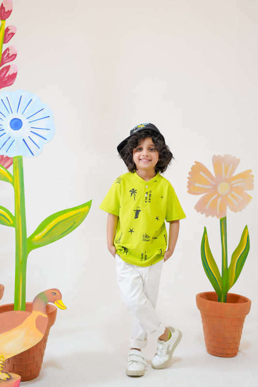 Cool Times Henley Polo Shirt  -HP004 - Maa Sadqay