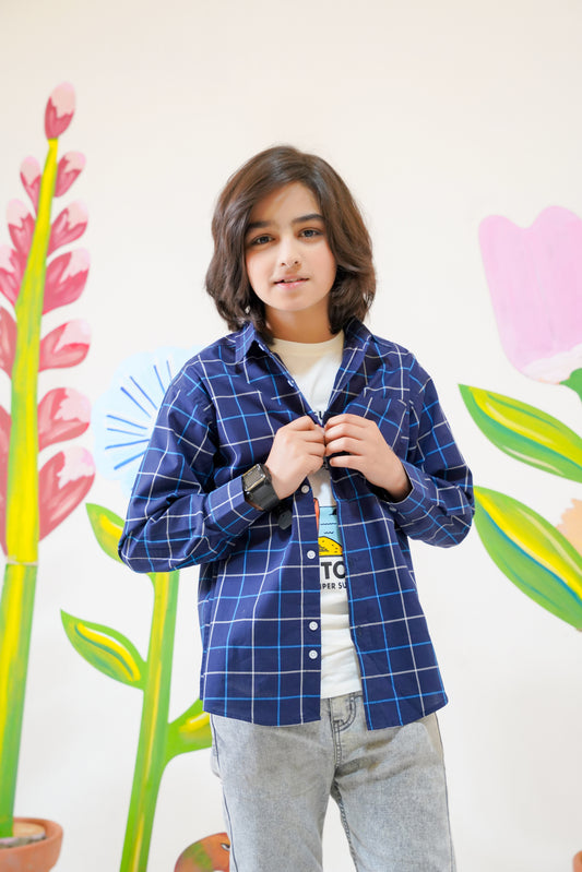 Blue Checkered Full Sleeves Casual shirt -BCS03