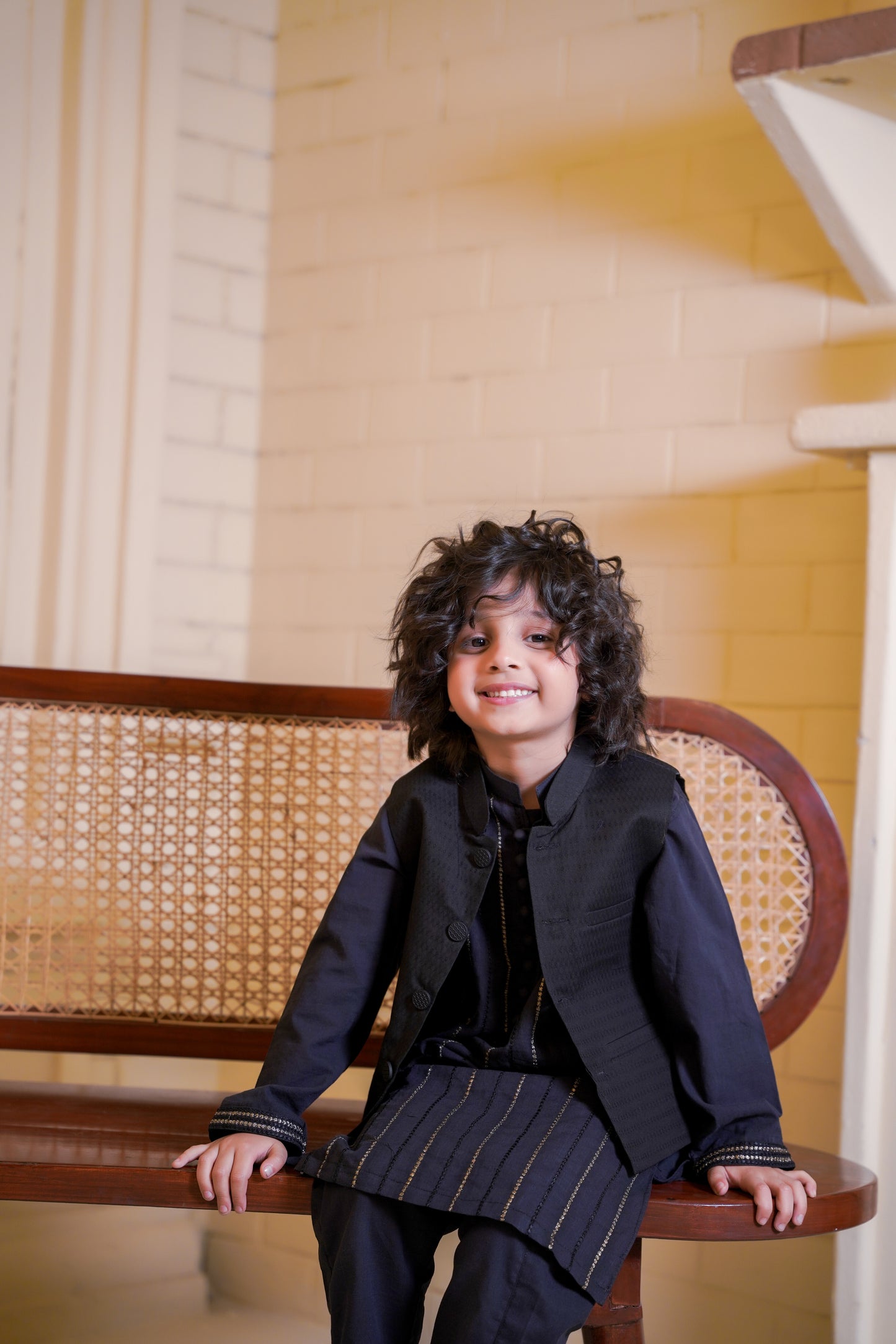 All over Embroidered Kurta With Trouser - Charcoal