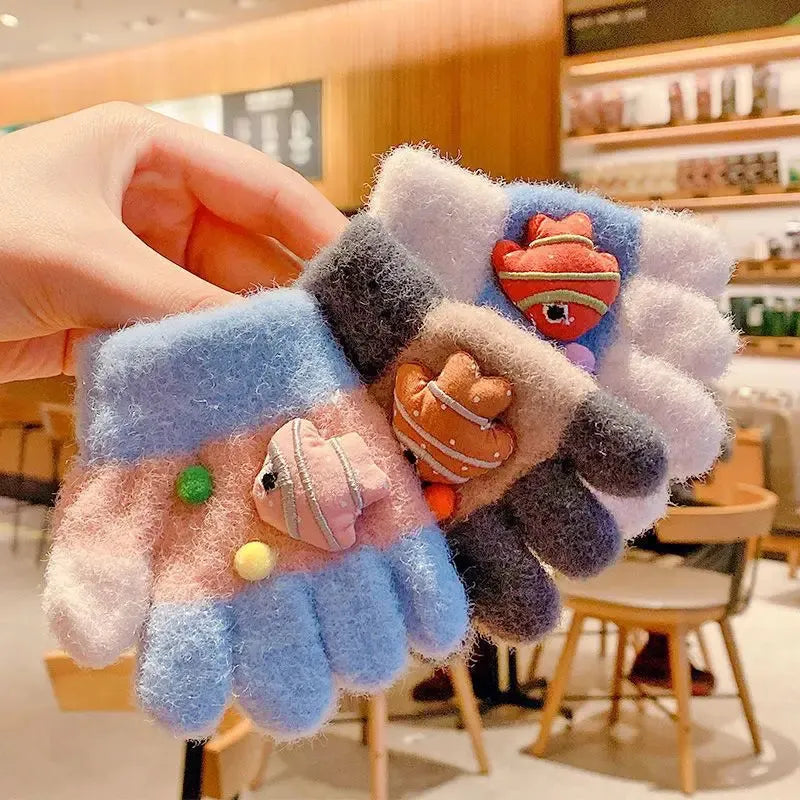 Kids Warm Woolen Premium Plush Gloves - FISHY 1-3 y