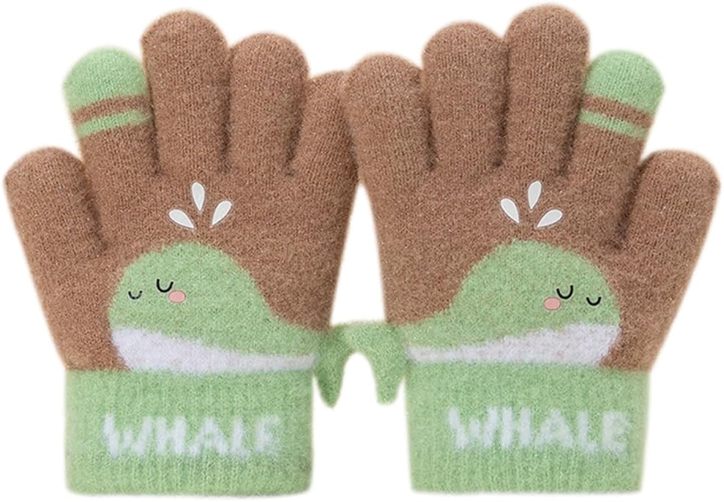 Kids Warm Woolen  Premium Plush Gloves - WHALE 3-6 y