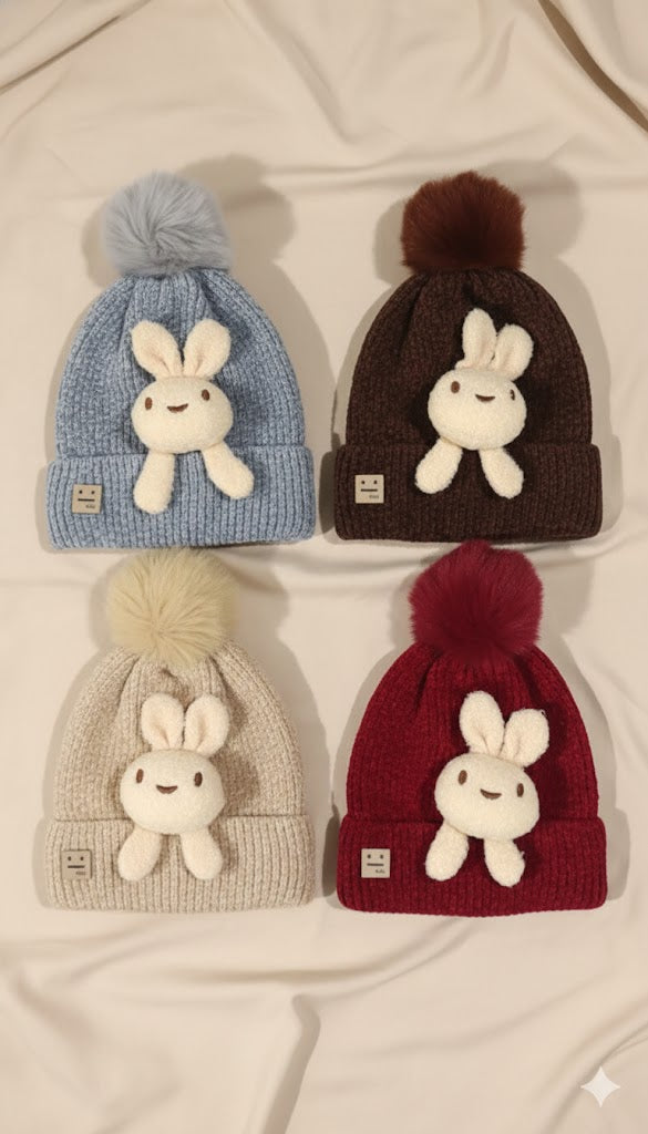 3D Teddy Woolen Cap  2-8y - Bc119