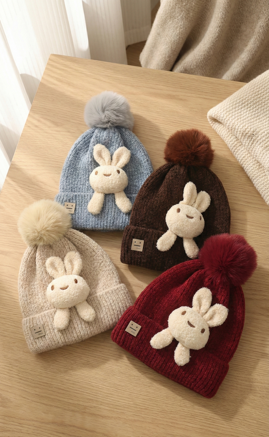 3D Teddy Woolen Cap  2-8y - Bc119