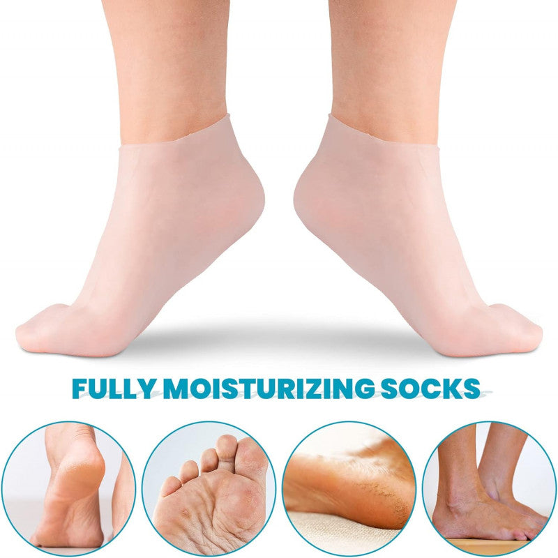 Silicone Moisturizing Gel Socks Exfoliating Heel Protection Socks For Dry Cracked Feet Heel – 1 Pair
