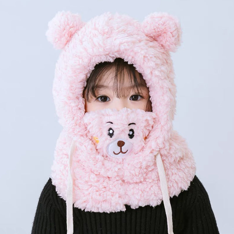 BC114 - Warm Plush 2 in 1 Cap with Mask - Free Size - Maa Sadqay